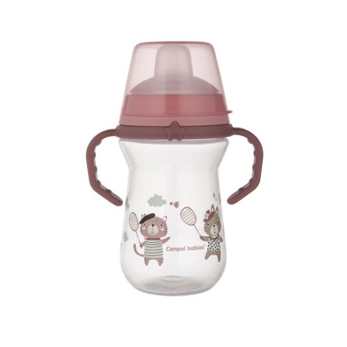 Кружка тренировочная Canpol Babies FirstCup Bonjour Paris 250 мл, розовая 56/613_pin
