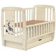 Кровать Babyroom Жирафик маятник, ящик, откидной бок DJMYO-3  бук слоновая кость625290