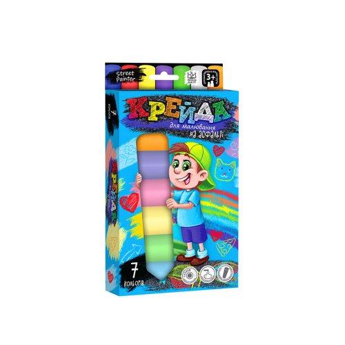 "Мел для рисования на асфальте" Danko Toys большая 7 шт укр (MEL-01-05U)