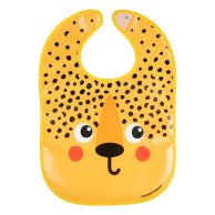 Слюнявчик пластмассовый Canpol babies с карманом Hello Little гепард 9/232_ora2