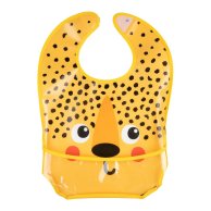 Слюнявчик пластмассовый Canpol babies с карманом Hello Little гепард 9/232_ora2