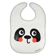 Слюнявчик пластмассовый Canpol babies с карманом Hello Little панда 9/232_whi