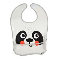 Слюнявчик пластмассовый Canpol babies с карманом Hello Little панда 9/232_whi