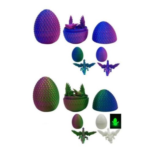 Фигурка-антистресс в яйце Дракон 11 см, в яйце 10 см 3D печать LK3401-2