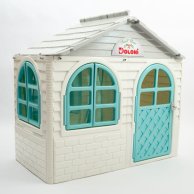Игровой домик Doloni Toys со шторками, бело-бирюзовый 02550/15