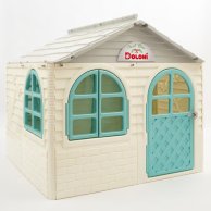 Игровой домик Doloni Toys со шторками, бежево-бирюзовый 02550/5