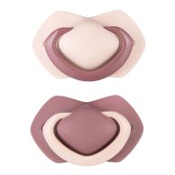 Canpol babies Пустышка силиконовая симметричная 18+ м-цев 2 шт. Pure Color - розовая