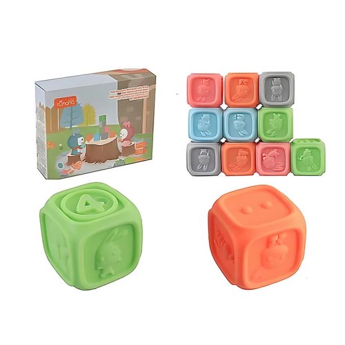 Кубики развивающие Tumama Животные, цифры, буквы 10шт TM102