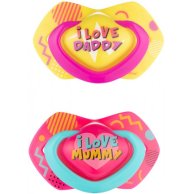 Пустышка Canpol babies силиконовая симметричная 0-6 мес NEON LOVE 2 шт. - розовая 22/652_pin