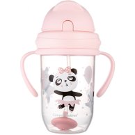 Кружка непроливайка Canpol babies с трубочкой и утяжелителем 270 мл EXOTIC ANIMALS- розовая 56/606_p