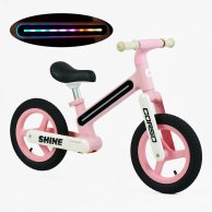 Беговел Corso Shine Велобег с подсветкой рамы, колеса 12 дюймов, розовый JT-10059