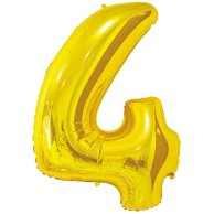 Фольгированные шары цифры 4 26" gold