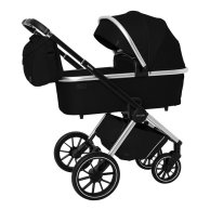 Carrello Optima коляска универсальная 3 в 1 Leather Black в льне ( CRL-6504)