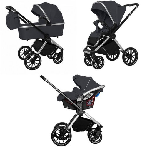 Коляска универсальная  Carrello Optima  (3in1) Platinum Grey в льне (CRL-6504 )