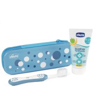 Дорожный набор Chicco зубная щетка + паста от 6 мес., голубой 12098.00