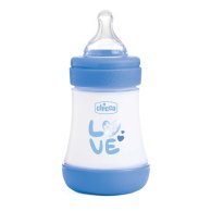Пластиковая бутылочка Chicco Perfect 5, медленный поток, 0м+, 150 мл, голубая 20211.21.40
