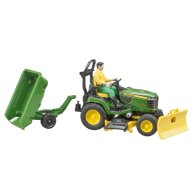 Игровой набор Bruder Садовый трактор John Deere с прицепом и фигуркой садовода 62104