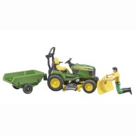 Игровой набор Bruder Садовый трактор John Deere с прицепом и фигуркой садовода 62104