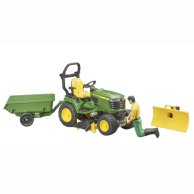 Игровой набор Bruder Садовый трактор John Deere с прицепом и фигуркой садовода 62104