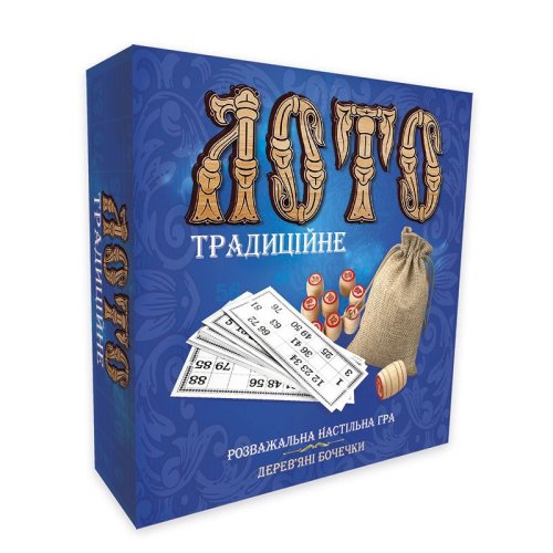 Лото с деревянными бочонками "Традиционное" (укр) (30315)