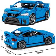 Конструктор Машинка Subaru Impreza WRX STI, 1:18, 22,9см, инер-я, 812дет (705806)