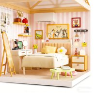 Конструктор-румбокс Mini House Интерьер Спальня с подсветкой 8004