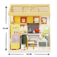 Конструктор-румбокс Mini House Интерьер Кухня с подсветкой 8005