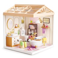 Конструктор-румбокс Mini House Интерьер Ванная комната с подсветкой 8009