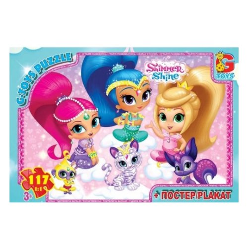 Пазлы ТМ "G-Toys" из серии "Шиммер и Шайн", 117 эл.