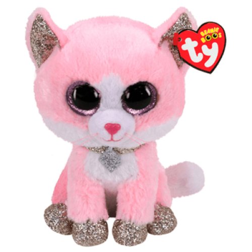 Мягкая игрушка TY Beanie Boo\'s Розовый котенок Fiona, 25 см 36489
