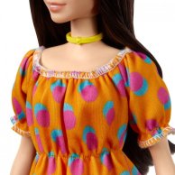 Кукла Barbie "Модница" в платье в горошек с открытыми плечами (GRB52)