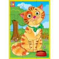 Мягкие пазлы А5 "Котик и песик" (укр)