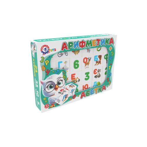 Обучающая игрушка кубики ТехноК Алфавит + Арифметика, укр 2728