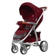 Коляска прогулочная CARRELLO Vista Ruby Red в льне +дождевик L (CRL-8505)