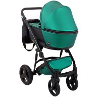 Коляска 2 в 1 Bair Mirello Plus кожа 100% Зелёный перламутр - черный MP-35