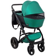 Коляска 2 в 1 Bair Mirello Plus кожа 100% Зелёный перламутр - черный MP-35