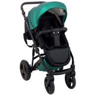 Коляска 2 в 1 Bair Mirello Plus кожа 100% Зелёный перламутр - черный MP-35