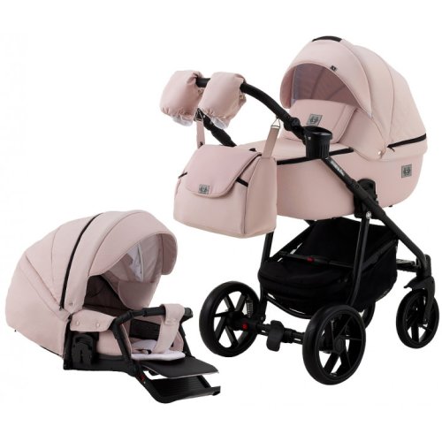 Коляска 2 в 1 Adamex Hybryd Plus Розовый (пудра)