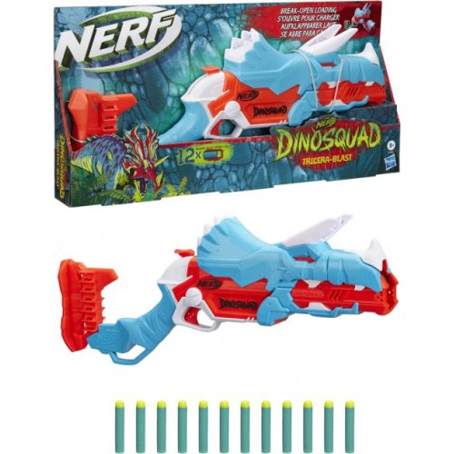 Бластер Hasbro Nerf Трицерабласт Dinosquad Tricera-Blast, 12 патронов F0803
