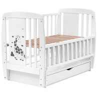 Кровать Babyroom Жирафик маятник, ящик, откидной бок DJMYO-3  бук белый625289