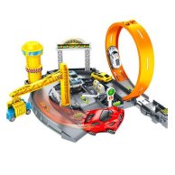 Игровой набор Автотрек с 4 машинками и краном, 24 детали P872-A