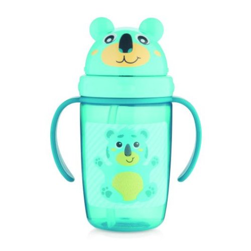 Кружка с силиконовой трубочкой Canpol babies HELLO LITTLE - бирюзовая400 мл (56/500_tur)