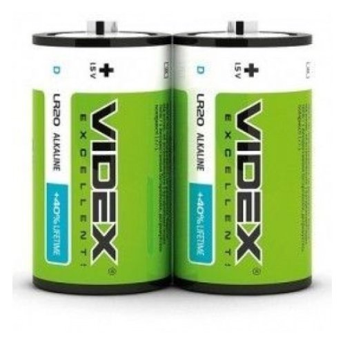 Батарейка щелочная Videx R20, D (27180)