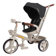 Велосипед трехколесный Tilly Flash с родительской ручкой, темно-серый T-3812 Dark Grey