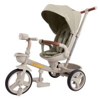 Велосипед трехколесный Tilly Flash с родительской ручкой, светло-бежевый T-3812 Light Beige