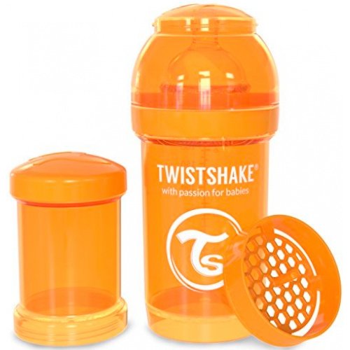 Twistshake антиколикова бутылочка 180мл, оранжевая