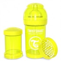 Twistshake антиколикова пляшечка180мл, желтая
