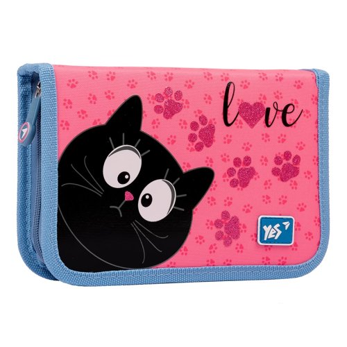 Пенал твердый YES одинарный с двумя клапанами HP-04 "Meow" (533070)