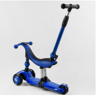 Самокат-велобег 3в1 Best Scooter трехколесный с подсветкой, синий BS-27018
