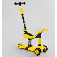 Самокат-велобег 3в1 Best Scooter трехколесный с подсветкой, желтый BS-38804